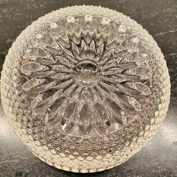 Vintage Cut Glass Bowl Sterling Silver Plated Rim c1920 FB England Rogers - Picture 2 of 7